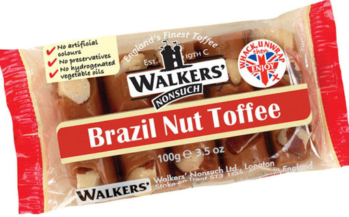 Walker's Nonsuch Brazil Nut Toffee bar 100g (UK)