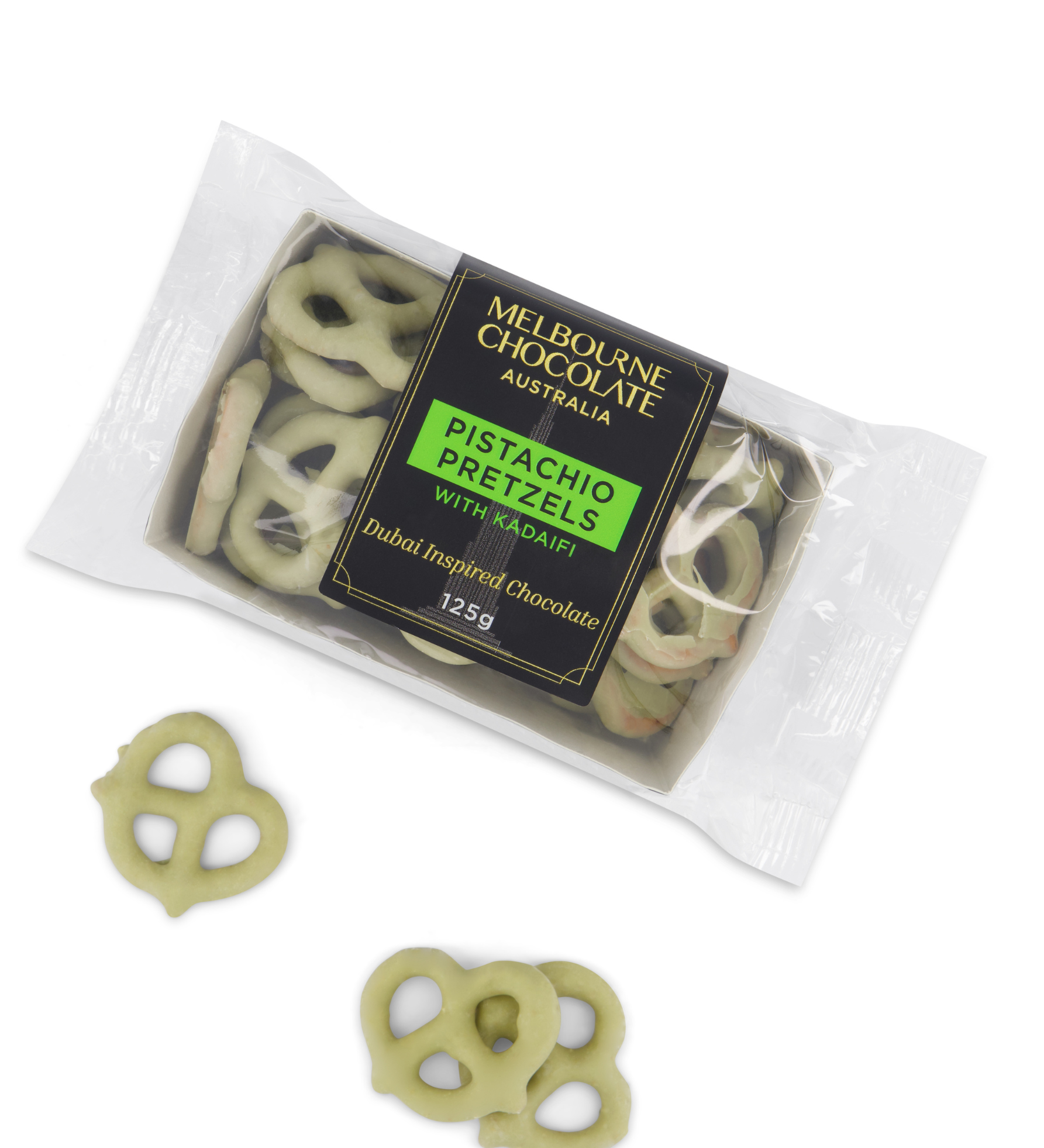 Dubai Inspired White Pistachio Pretzels With Kataifi