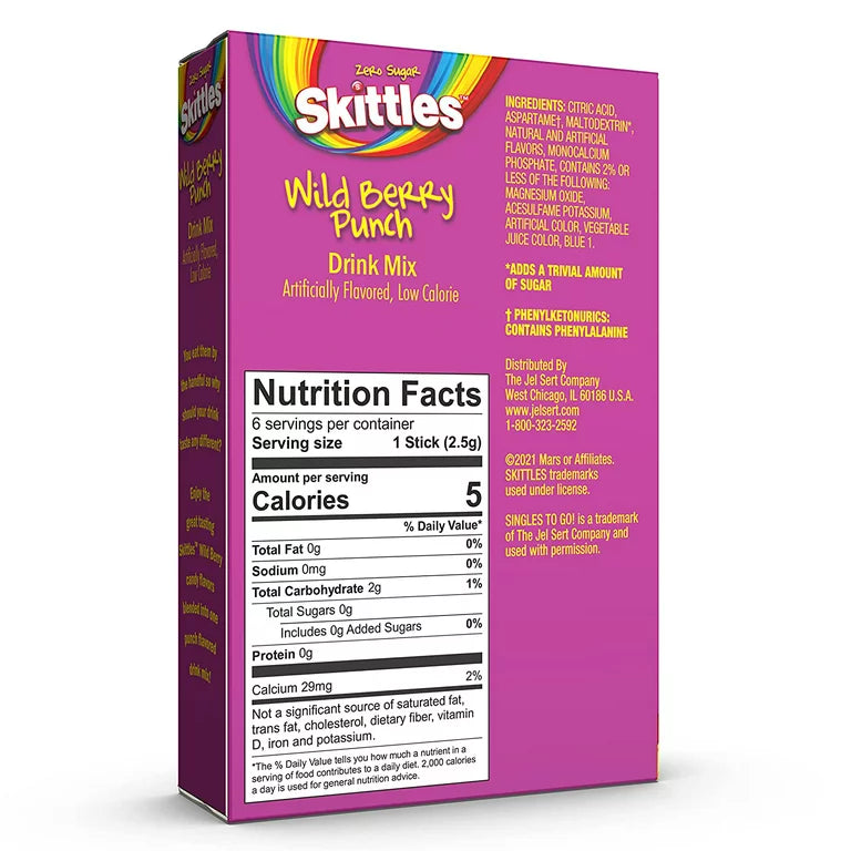 Skittles Wild Berry Punch Zero Sugar Drinks Mix (USA)