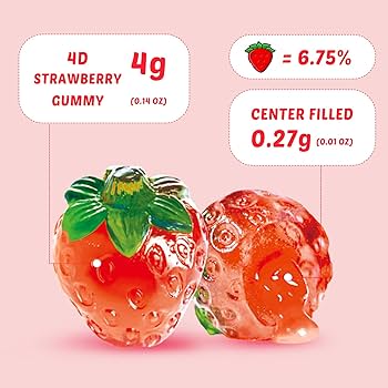 4D Amos Centre Filled Strawberry Gummy 150gram