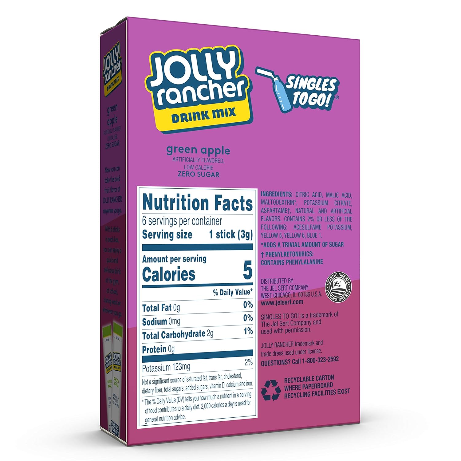 Jolly Rancher Green Apple Zero Sugar Drinks Mix (USA)