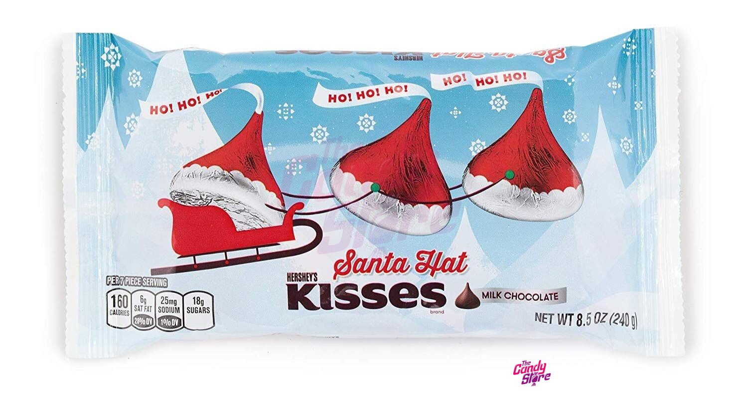US Hershey's Kisses Milk Chocolate Santa Hat Christmas 240g