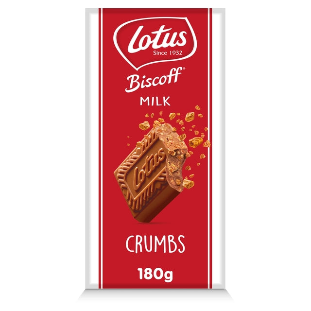Lotus Biscoff Milk Chocolate With Biscoff Crumbs 180g (UK)