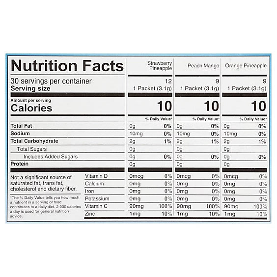 USA Watertok Dole Tropicals 3 Flavour Sugar Free