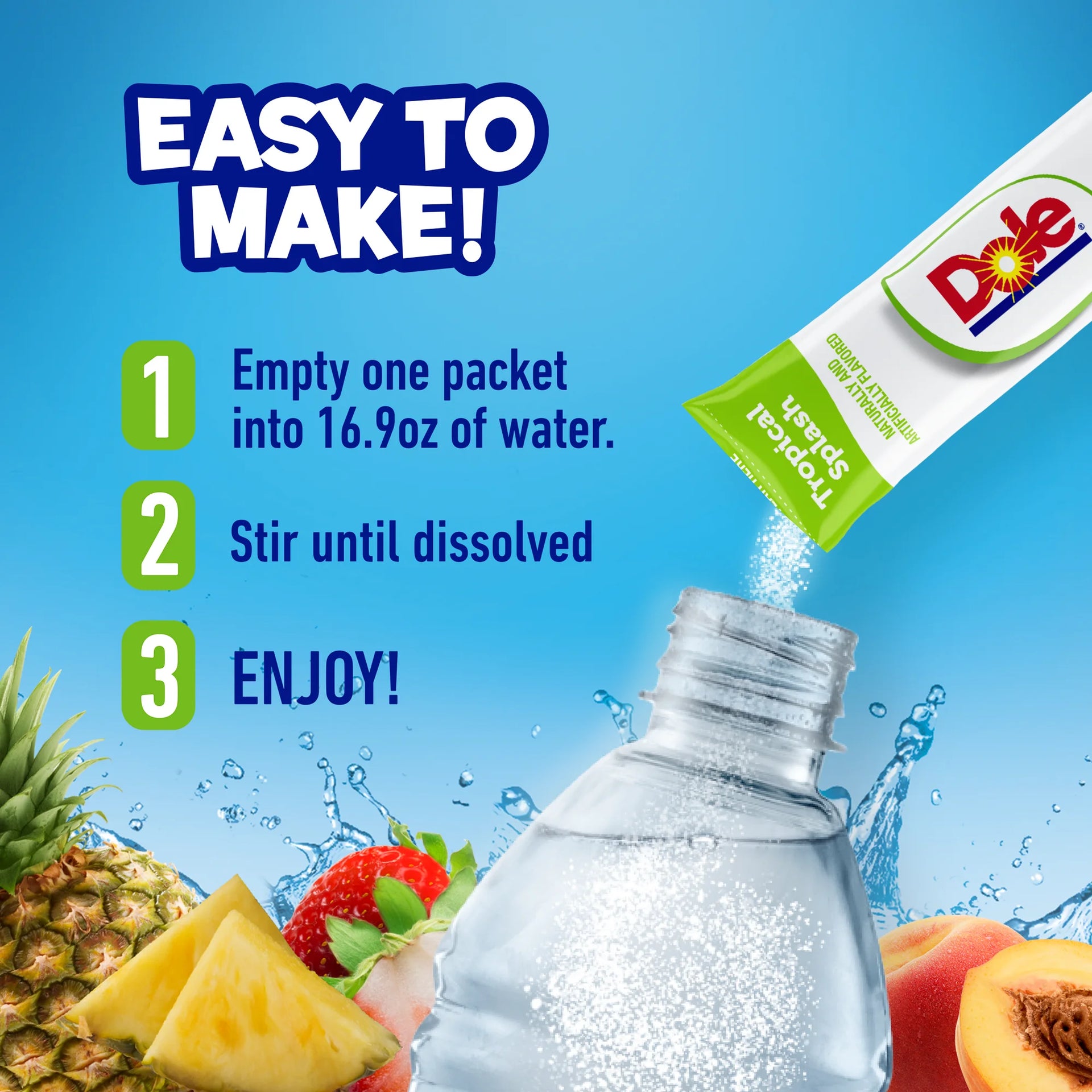 USA Watertok Dole Tropicals 3 Flavour Sugar Free