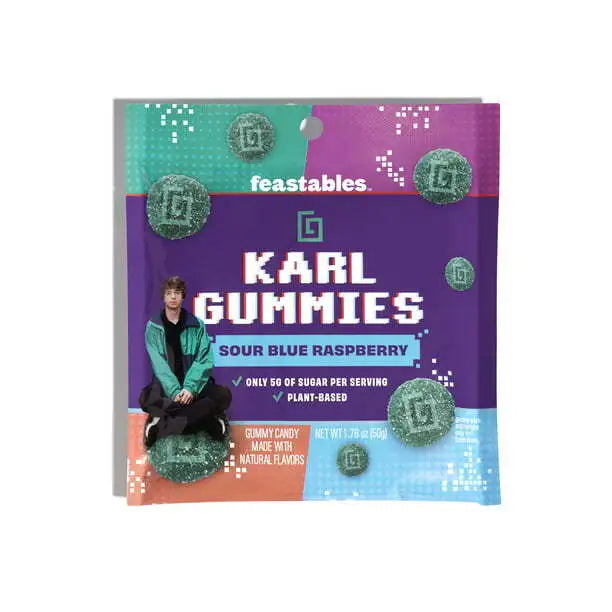 Feastables Karl Gummies Sour Blue Raspberry (USA)
