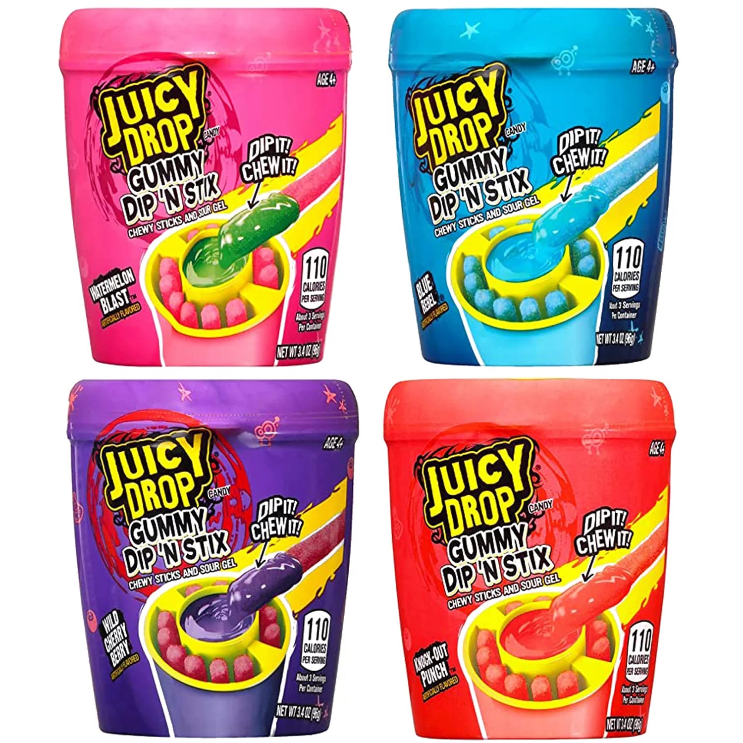 Topps Juicy Drop Gummy Dip N Stix (usa) – One Stop Lolli Shop