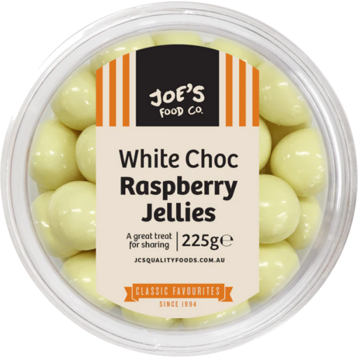 Quality Food Tub White Choc Raspberry Jellies 225g