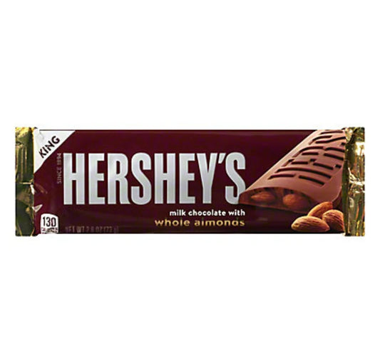 USA HERSHEY'S MILK CHOCOLATE WITH WHOLE ALMONDS KING SIZE BB July 2025