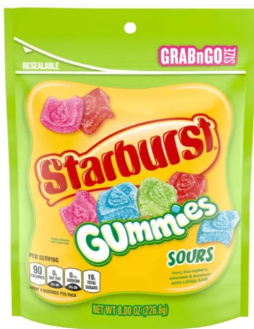 US Starburst Gummies Sour 226g (USA)