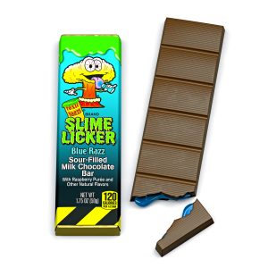 Toxic Waste Slime Licker Blue Razz Sour Filled Milk Chocolate Bar 50g (USA)