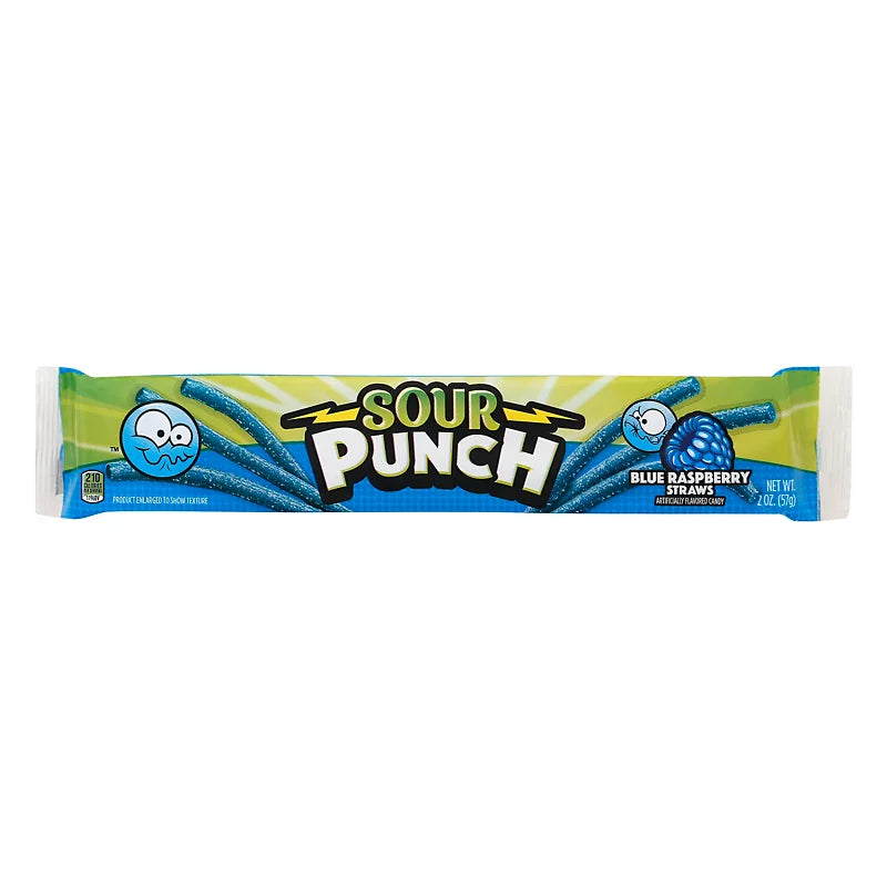 Sour Punch Blue Raspberry Straws  57g (USA)