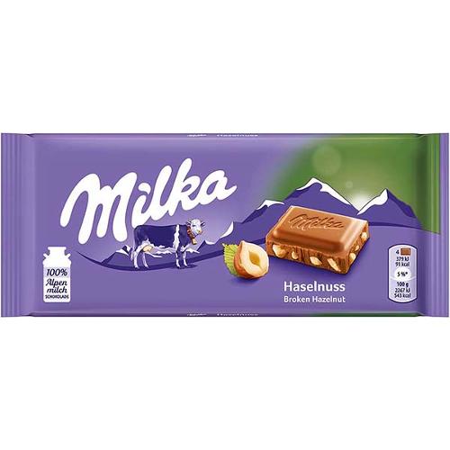 Milka Broken Hazelnut Block 100g (UK)
