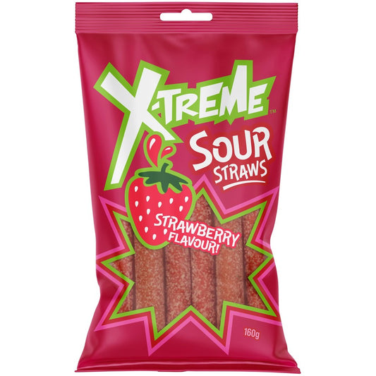 X-Treme Sour Straw Strawberry 150g