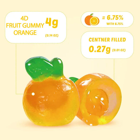 4D Amos Centre Filled Orange Gummy 150gram