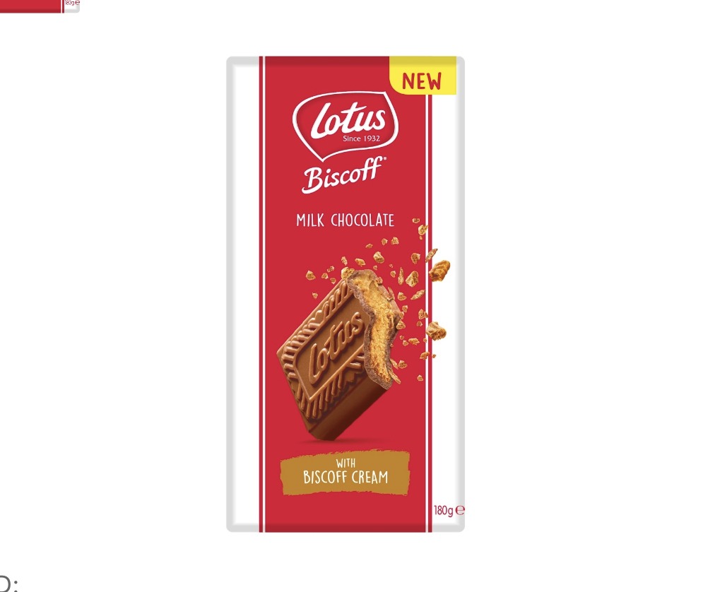 Lotus Biscoff Milk Chocolate Block With Biscoff Cream 180g  (UK)