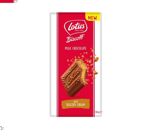 Lotus Biscoff Milk Chocolate Block With Biscoff Cream 180g  (UK)