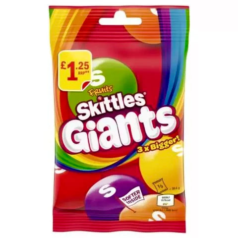 Skittles Giants Vegan Chewy Bag 116g (UK)