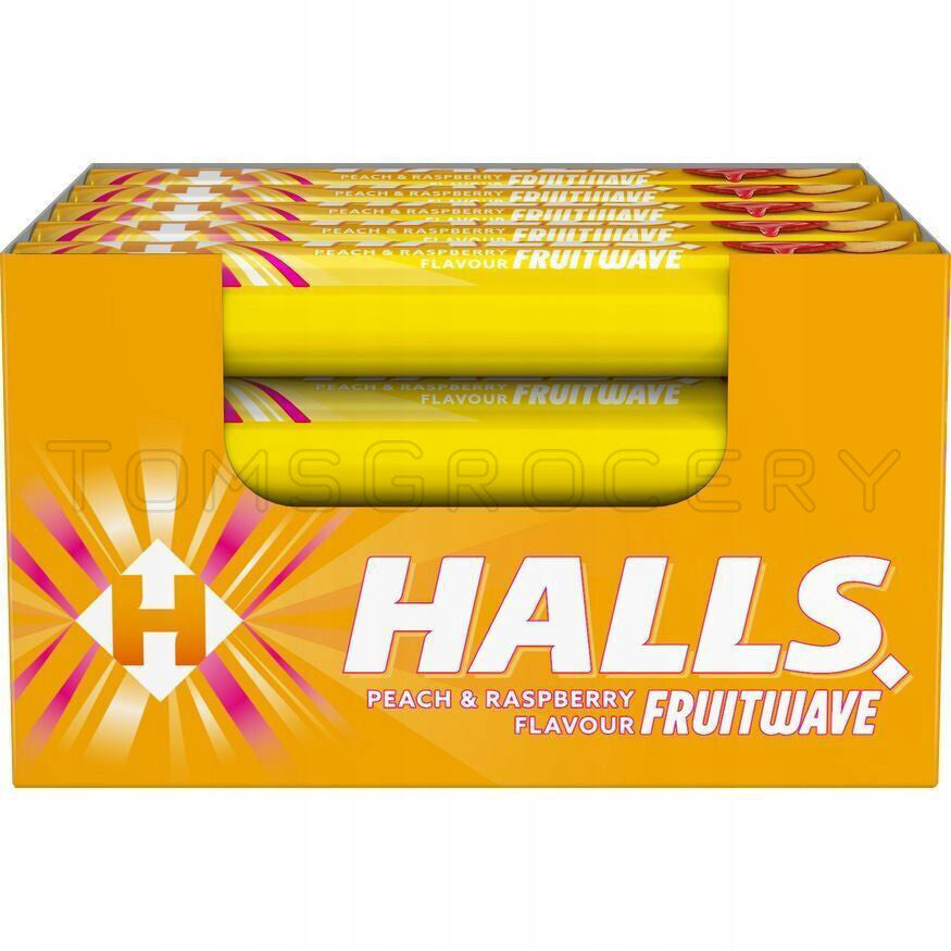 UK Halls Fruit Wave Peach & Raspberry BB NOV 2025
