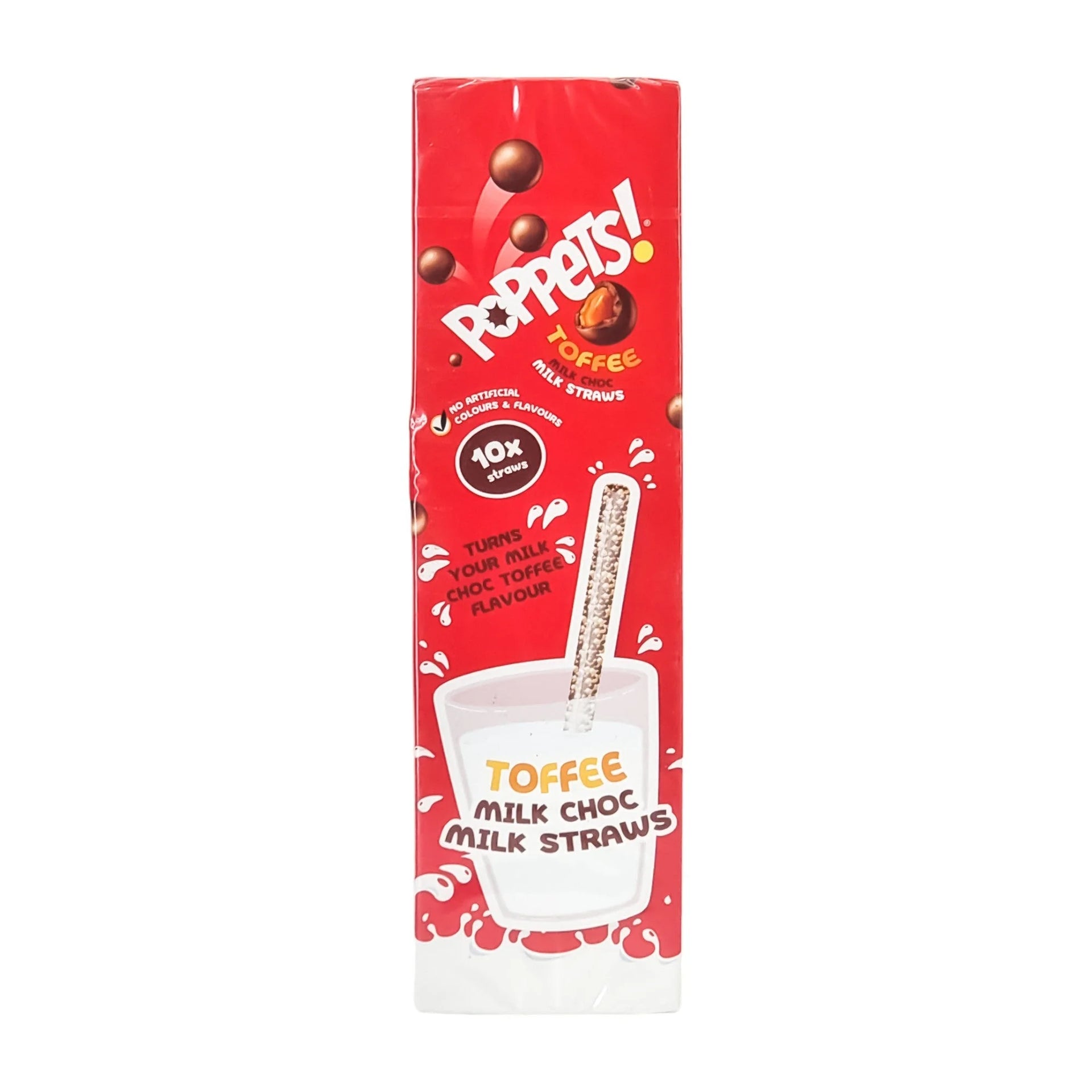 UK Poppets Toffee Milk Choc Straws BB Aug 2025