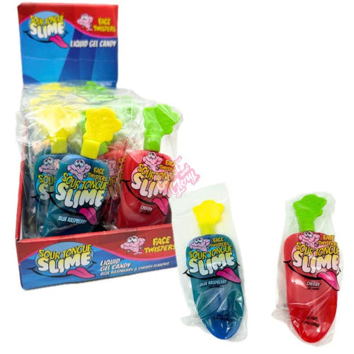 Face Twister Sour Tongue Slime Blue Raspberry or Cherry 40g (USA)