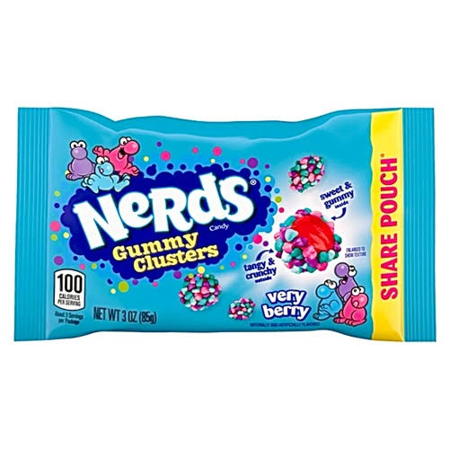 Nerds Gummy Clusters Grape Strawberry Blitz, Rainbow & Football Rush 85g (Single)