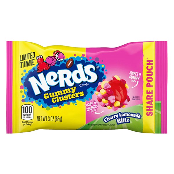 Nerds Gummy Clusters Grape Strawberry Blitz, Rainbow & Football Rush 85g (Single)