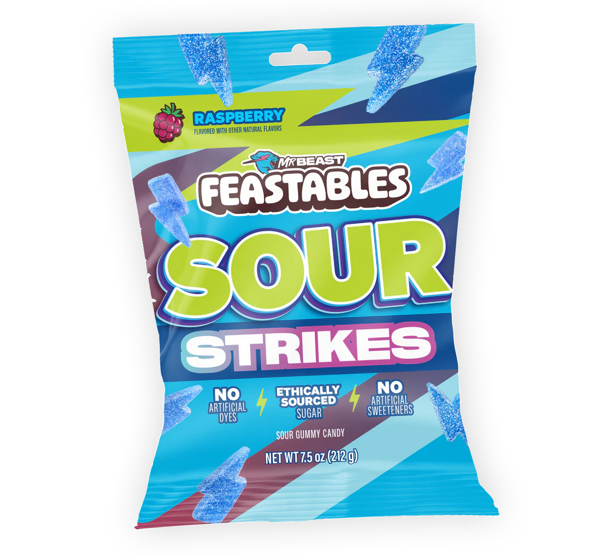 *NEW* Feastables Sour Strikes Raspberry 213g