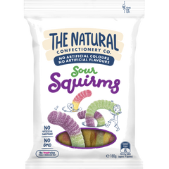 The Natural Confectionery Co. Sour Squirms Lollies 180g