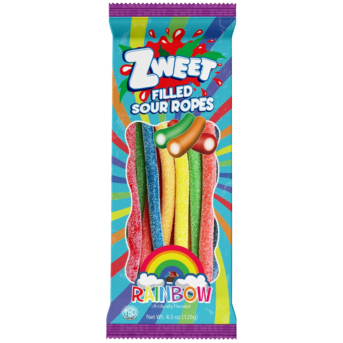 USA ZWEET FILLED SOUR ROPE 128G
