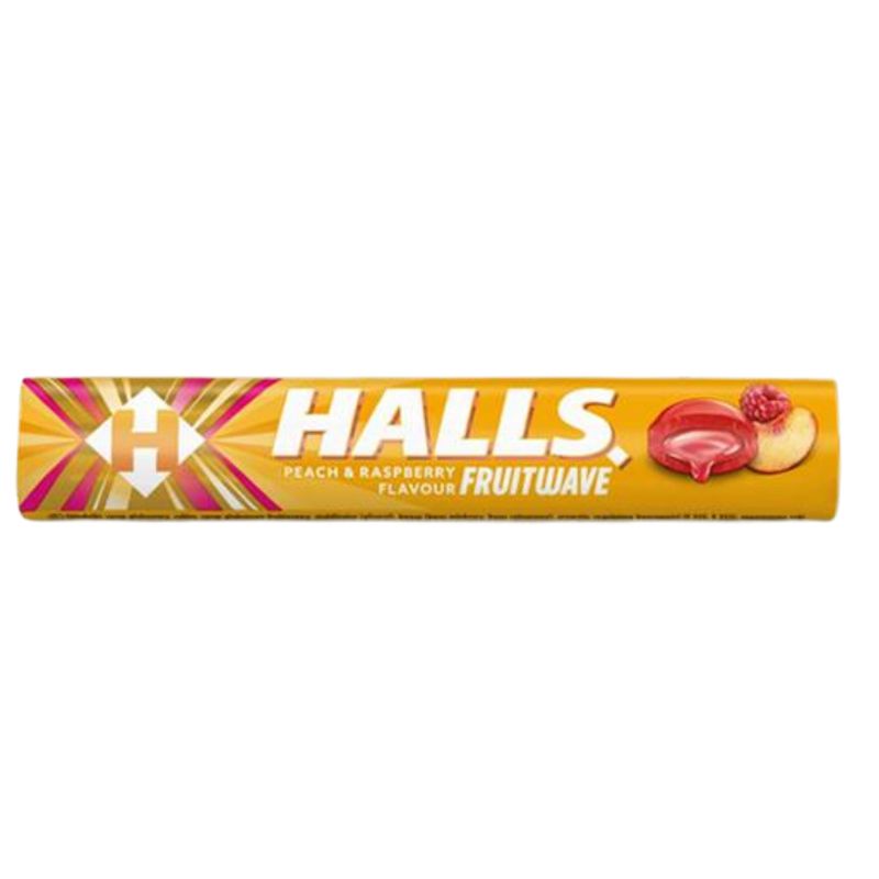 UK Halls Fruit Wave Peach & Raspberry BB NOV 2025 – One Stop Lolli Shop