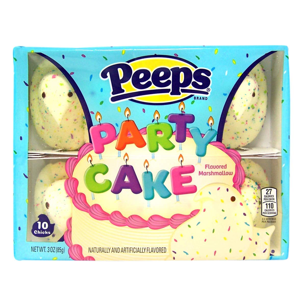 PEEPS MARSHMALLOW PARTY CAKE FLAVORED CHICKS - 10PK 85G (USA)