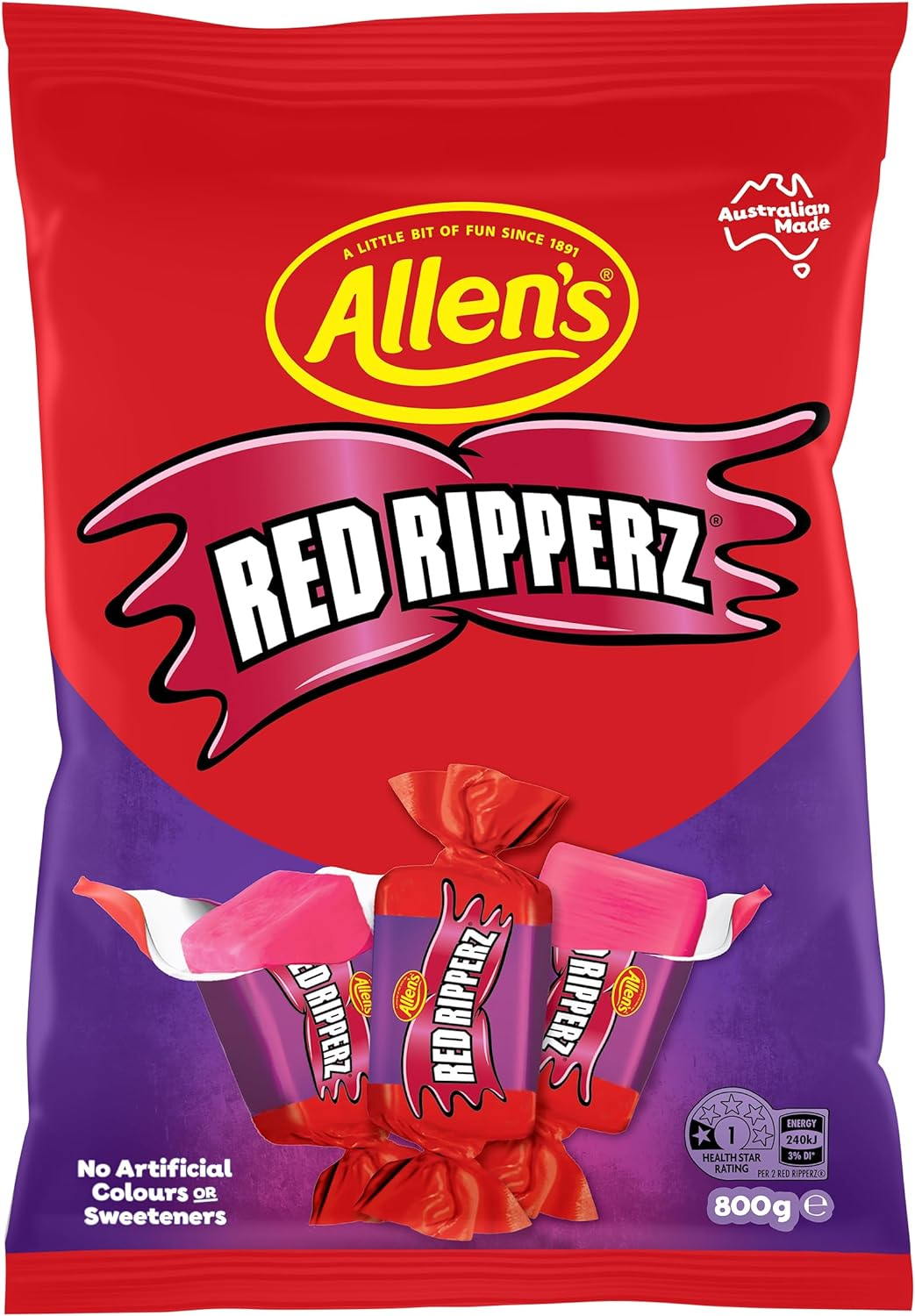 Allens Red Rippers 800g Bag – One Stop Lolli Shop