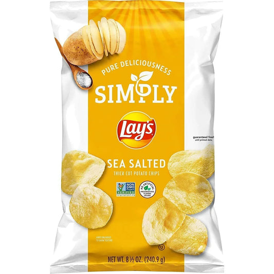 US Lay's Simply Sea Salted Chips 241g Past BB Still Great