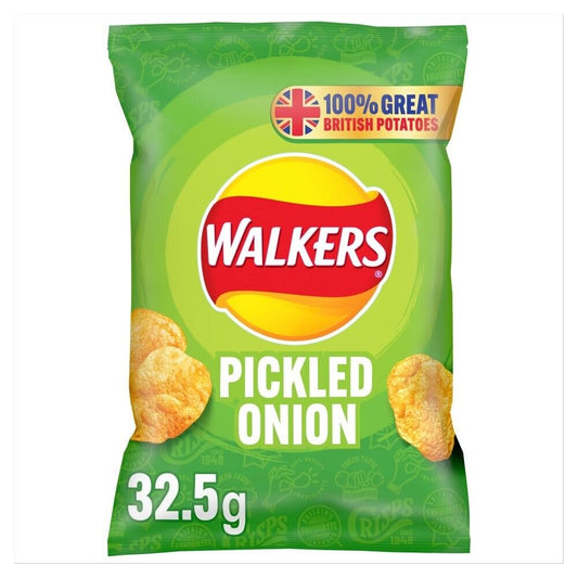 Walkers Pickled Onion Crisps 32.5g  (UK)