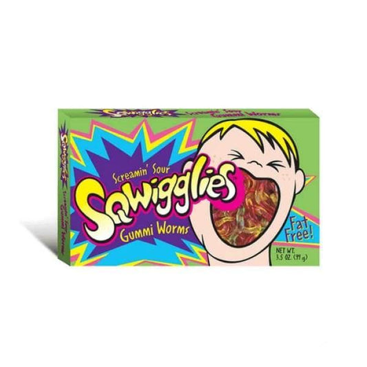 Screamin Sour Sqwigglies Gummi Worms Theatre Box